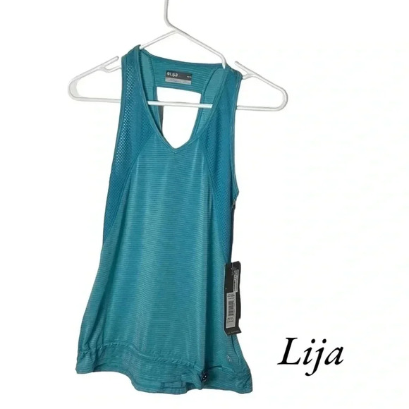 tank top,activewear,gym,workout,made in  Canada !!Light turquoise ,mesh,LIJA - Picture 1 of 13